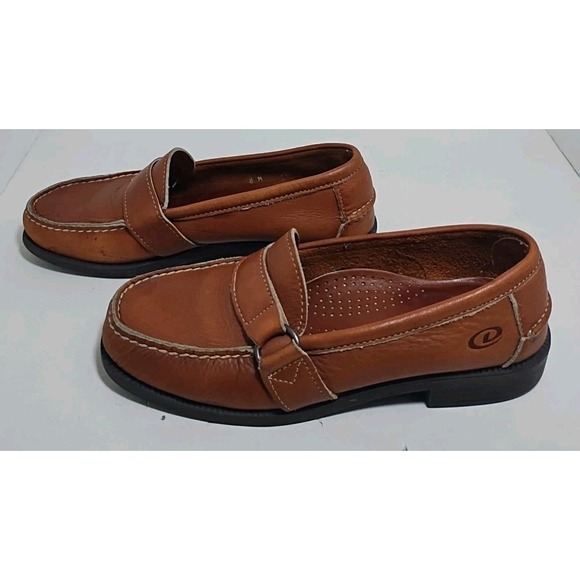 Dexter Slip On Loafers Mens 8 Brown Dress Shoes Leather Buckle & Strap USA - Picture 4 of 7
